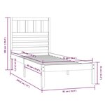 vidaXL Cadre de lit noir 75x190 cm petit simple bois massif de pin
