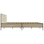 vidaXL Cadre de lit chêne sonoma 180x200 cm bois d'ingénierie et métal