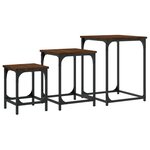 vidaXL Tables basses gigognes 3 Pièces chêne marron bois d'ingénierie