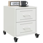 vidaXL Table de chevet blanc 36x39x43 5 cm acier