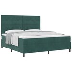 vidaXL Lit ressort avec matelas en velours vert foncé Super King