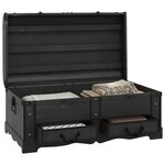 vidaXL Coffre de rangement en bois Large Noir