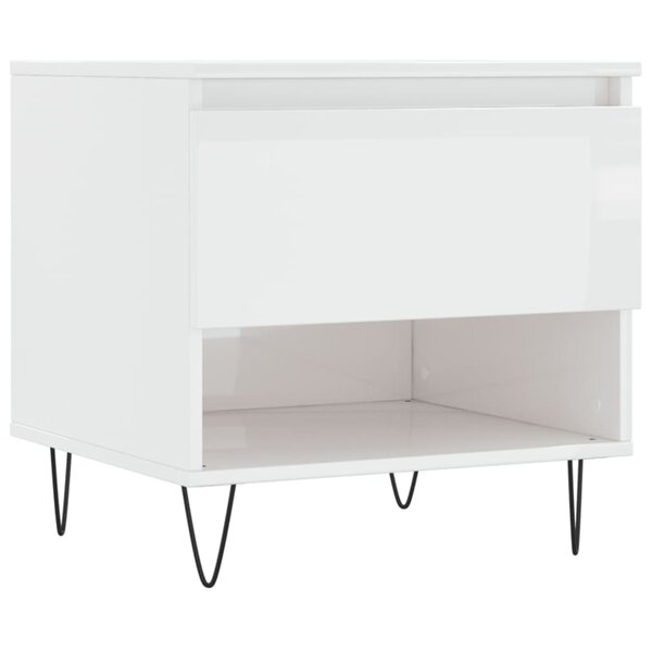 vidaXL Table basse blanc brillant 50x46x50 cm bois d'ingénierie