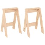 vidaXL Tabourets lot de 2 40x40x60 cm bois massif de pin