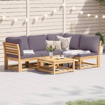 vidaXL Salon de jardin avec coussins 5 Pièces Bois d'acacia solide