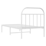 vidaXL Cadre de lit métal sans matelas avec tête de lit blanc 90x200cm