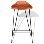 vidaXL Chaises de bar lot de 4 marron cuir véritable