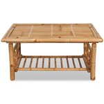 vidaXL Salon de jardin 4 Pièces avec coussins Bambou