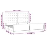 vidaXL Cadre de lit avec tête de lit Taupe 200x200 cm Tissu
