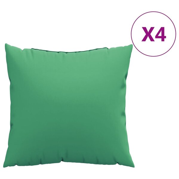 vidaXL Coussins de canapé lot de 4 vert 40x40 cm tissu