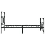 vidaXL Cadre de lit métal sans matelas avec pied de lit noir 107x203cm