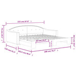 vidaXL Lit de jour avec gigogne sans matelas gris foncé 100x200 cm