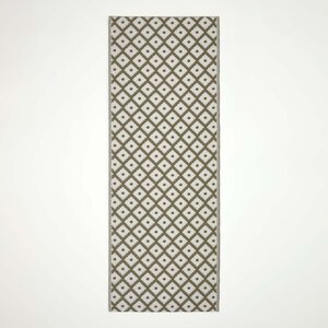 Tapis extérieur terrasse réversible - Tapis de jardin imperméable et résistant UV - May - Gris - 75x200 cm - HOMESCAPES