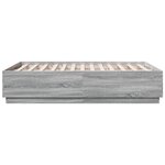 vidaXL Cadre de lit avec LED sans matelas sonoma gris 135x190 cm