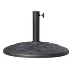 Pied de parasol base de lestage de parasol rond résine imitation fonte motif rosace diamètre 57 cm poids net 19 Kg