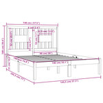 vidaXL Cadre de lit Blanc Bois de pin massif 140x190 cm
