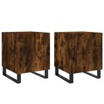 vidaXL Tables de chevet 2 Pièces chêne fumé 40x40x50 cm bois d'ingénierie