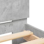 vidaXL Cadre de lit sans matelas avec tête de lit gris béton 100x200cm