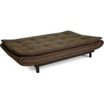 Banquette clic-clac DARIUS - Tissu Marron - 194 x 121 x 83 cm