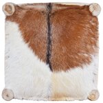 vidaXL Tabouret de bar Cuir de chèvre véritable et bois de teck massif