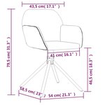 vidaXL Chaises pivotantes à manger lot de 2 Noir Velours