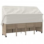 vidaXL Chaise longue avec auvent et coussins beige résine tressée