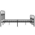 vidaXL Cadre de lit métal sans matelas avec pied de lit noir 150x200cm