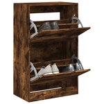 vidaXL Armoire à chaussures chêne fumé 60x34x96 5 cm bois d'ingénierie