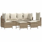 vidaXL Salon de jardin avec coussins 5 Pièces beige résine tressée