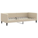 vidaXL Lit de jour avec gigogne et tiroirs crème 90x200 cm tissu