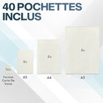 ACROPAQ Plastifieuse A4 - Avec 40 pochettes de plastification  Arrondisseur de coins  Coupe-papier  Fonction anti-bourrage