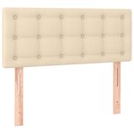 vidaXL Sommier à lattes de lit avec matelas Crème 90x200 cm Tissu
