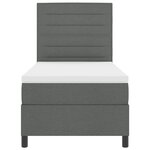vidaXL Lit box spring avec matelas gris foncé simple en tissu