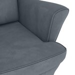 vidaXL Chaise à bascule avec pieds en bois et tabouret Gris foncé