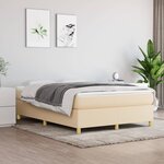 vidaXL Sommier à lattes de lit avec matelas Crème 140x200 cm Tissu