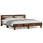 vidaXL Cadre de lit sans matelas chêne fumé 180x200 cm