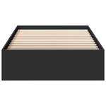 vidaXL Cadre de lit avec tiroirs noir 100x200 cm bois d'ingénierie