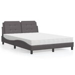 vidaXL Lit avec matelas gris 120x200 cm similicuir