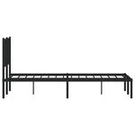 vidaXL Cadre de lit métal avec tête de lit noir 135x190 cm