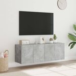 vidaXL Meubles TV muraux et lumières LED 2Pièces gris béton 60x35x41 cm