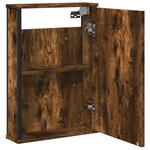 vidaXL Armoire à miroir de salle de bain chêne fumé bois d’ingénierie