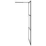 vidaXL Paroi de douche avec étagère Noir 115x195cm Verre ESG&Aluminium