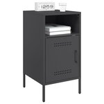 vidaXL Table de chevet noir 36x39x68 cm acier laminé à froid