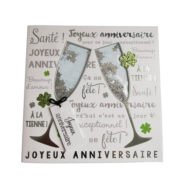 Carte de voeux glamour - anniversaire - santé ! A la tienne !