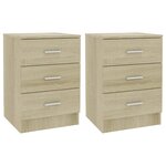 vidaXL Tables de chevet 2Pièces chêne sonoma 38x35x56cm bois d'ingénierie