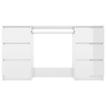 vidaXL Bureau Blanc brillant 140x50x77 cm Bois d'ingénierie