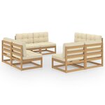 Salon de jardin meuble d'extérieur ensemble de mobilier 8 pièces avec coussins bois de pin massif 02_0017523