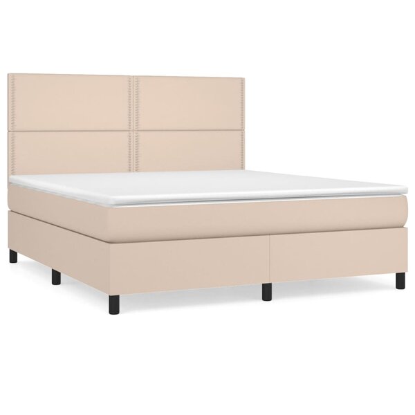 vidaXL Sommier à lattes de lit avec matelas Cappuccino 180x200 cm