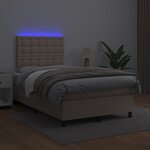 vidaXL Sommier à lattes de lit avec matelas LED cappuccino 120x190 cm