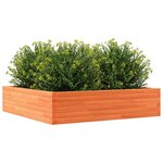 vidaXL Jardinière cire marron 100x100x23 cm bois de pin massif